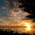 Malaga Island, Orange Sunset, Phippsburg, Maine - Andrea Brand Photo
