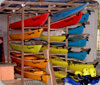 Lots of Kayaks Stacked Up