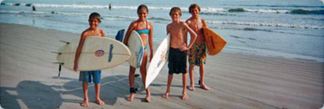 Kids with Surfboards on Beach